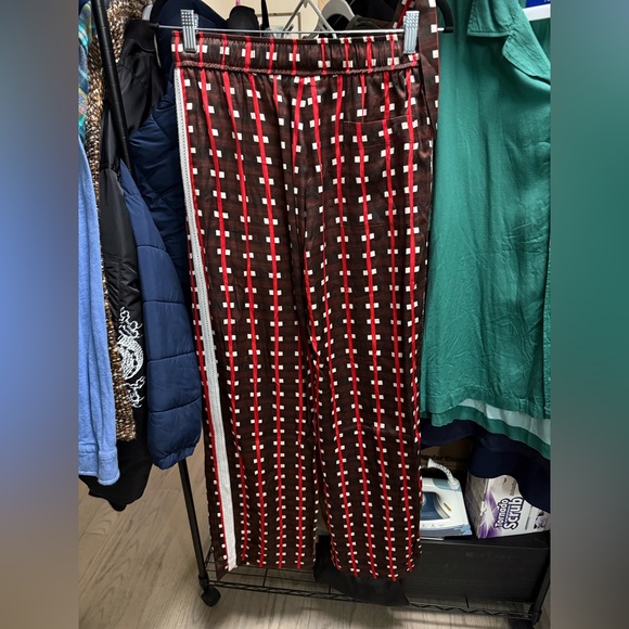 Wales Bonner Brown and Red Patterned Joggers - Picture 8 of 9